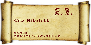 Rátz Nikolett névjegykártya